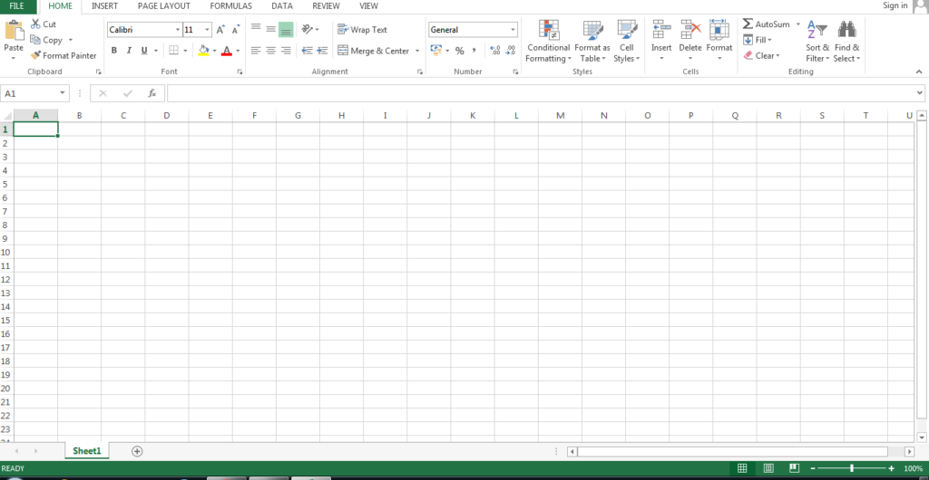 MS excel 2021 interface