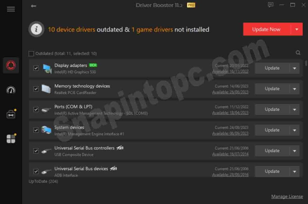 screenshot of driver booster pro  representing outdated drivers