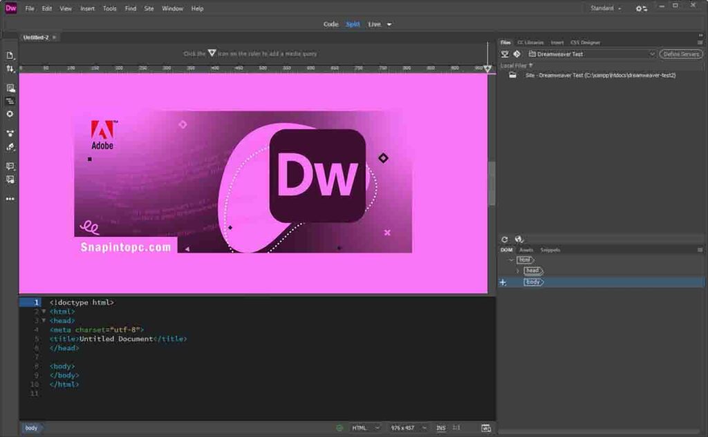 adobe dreamweaver cc user interface